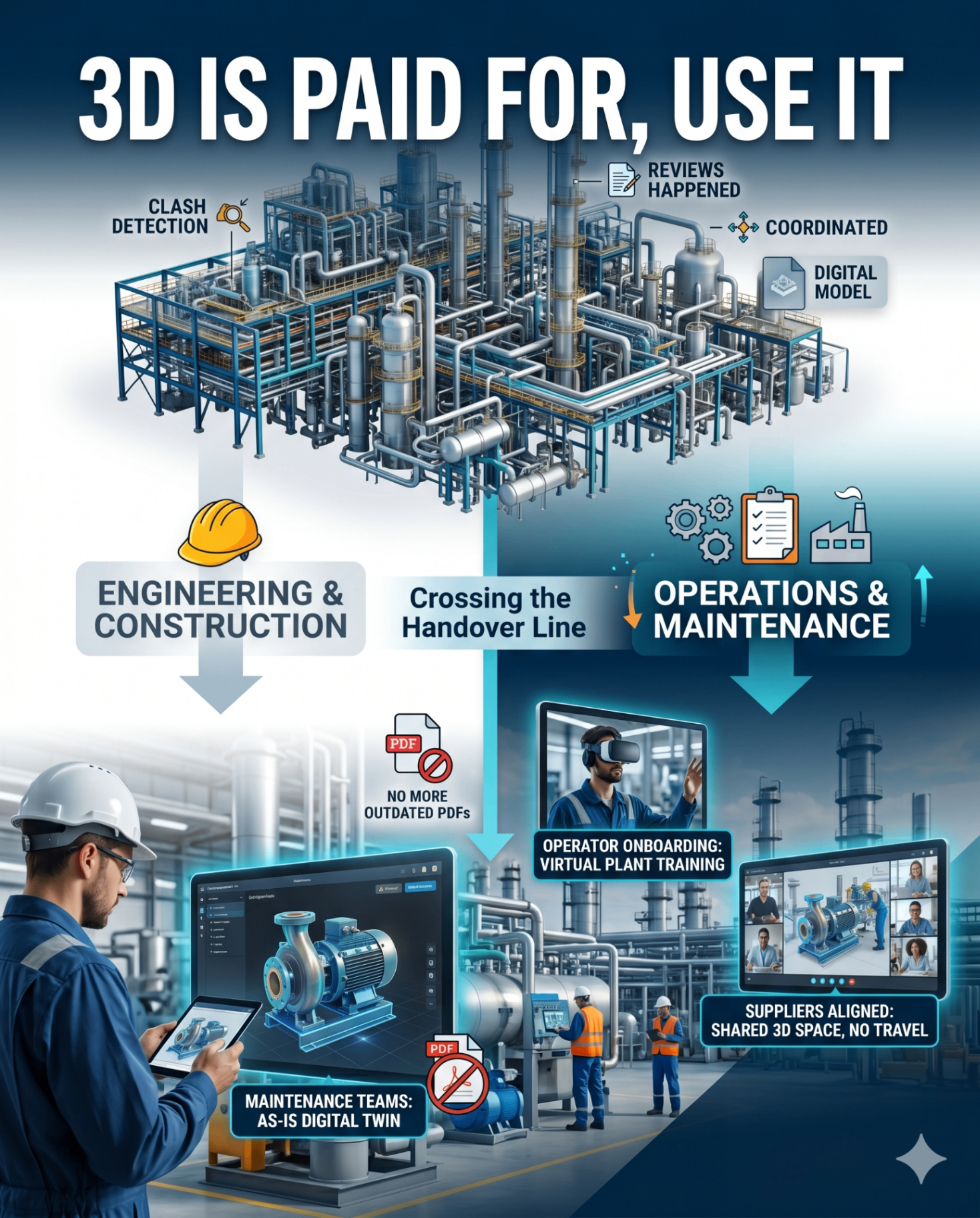 Infographic: 3D model is paid for — engineering & construction to operations & maintenance handover